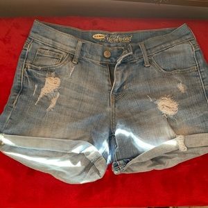 Distressed boyfriend denim shorts